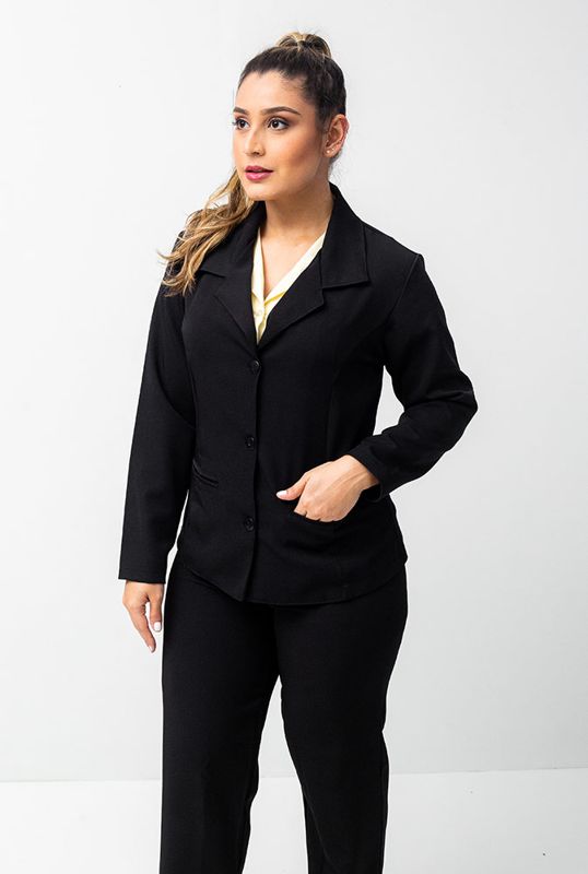 Blazer feminino em oxford com elastano